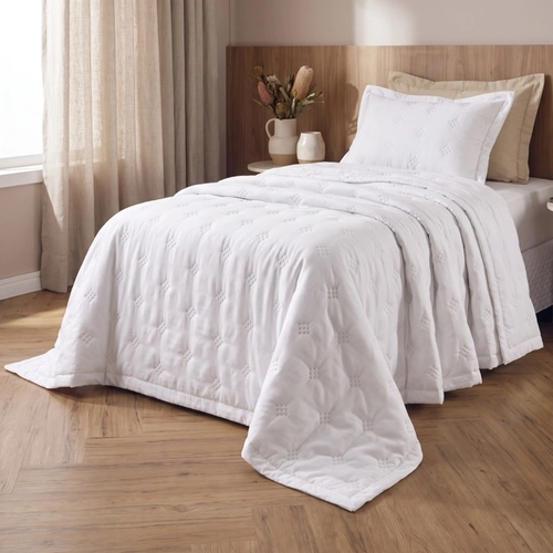 COLCHA DIAMOND ALTENBURG BRANCO SOLTEIRO