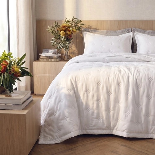 COLCHA DIAMOND ALTENBURG BRANCO SOLTEIRO