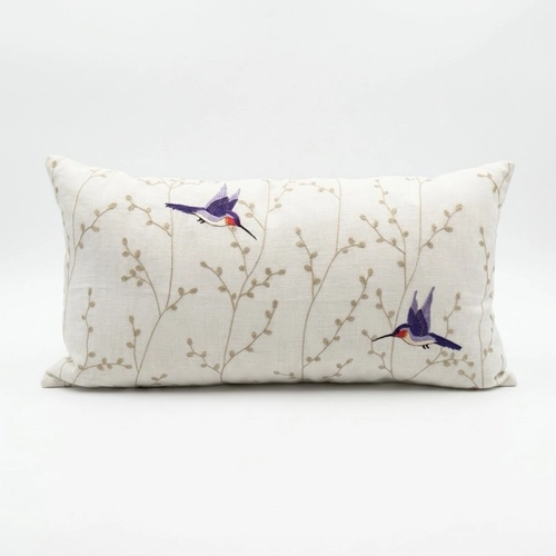 ALMOFADA LINHO BEIJA FLOR ANGELA MASSONI ROXO 30X60 ROXO