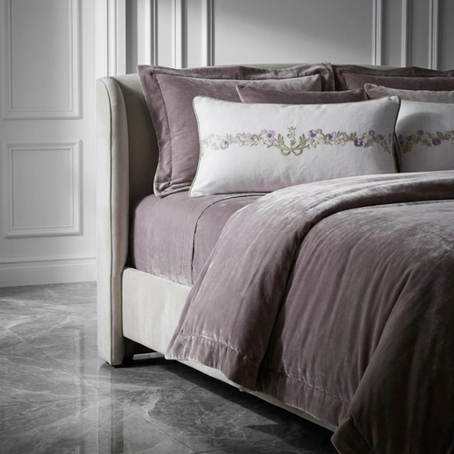ALMOFADA GUIRLANDA ANGELA MASSONI BRANCO/LILAS 30X60