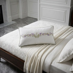 ALMOFADA GUIRLANDA ANGELA MASSONI BRANCO/LILAS 30X60 BRANCO/LILAS