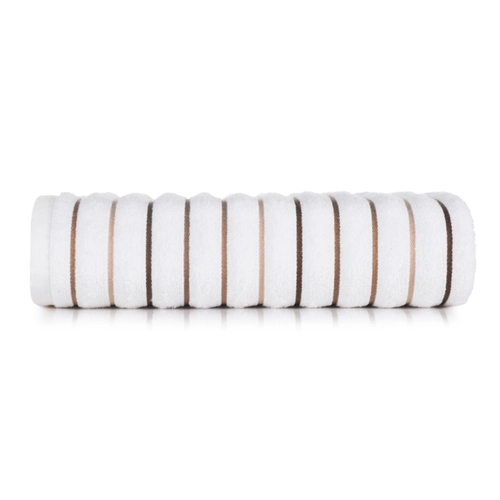 80CM X 1,60M-TOALHA ACCUA BRANCO LISTRAS BEGE BANHAO BRANCO LISTRAS BEGE