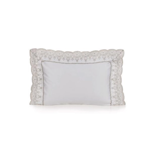 FRONHA MONTALE 600 FIOS BORDADO TRUSSARDI BRANCO/ PLATINO 50X70