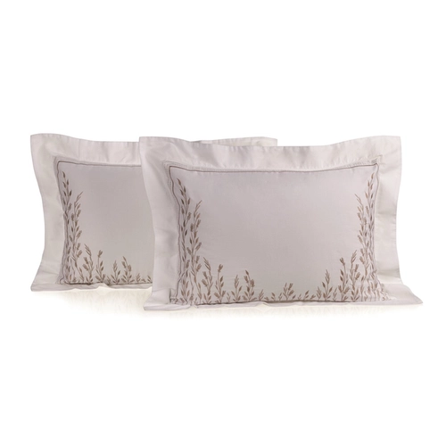 FRONHA MONTALE 600 FIOS BORDADO TRUSSARDI BRANCO/ PLATINO 50X70