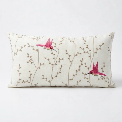 ALMOFADA LINHO BEIJA FLOR ANGELA MASSONI ROSA PINK 30X60 ROSA PINK