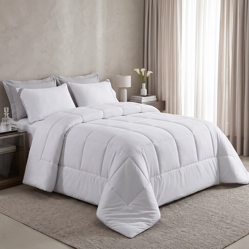 EDREDOM TOQUE DE PETALAS KACYUMARA BRANCO SUPER KING