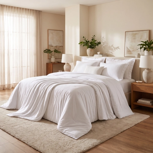 JOGO DE EDREDOM SUMMER COMFORTER LUMEN SULTAN 300 FIOS BRANCO QUEEN