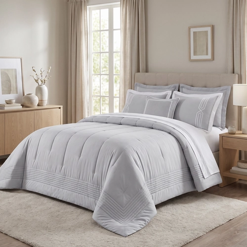 JOGO DE EDREDOM SUMMER COMFORTER LUMEN SULTAN 300 FIOS PRATA SUPER KING