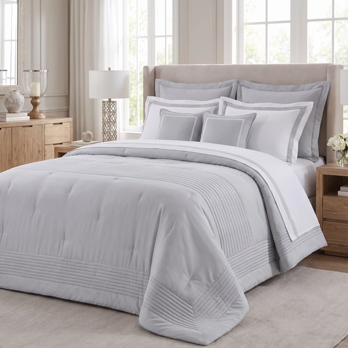 JOGO DE EDREDOM SUMMER COMFORTER LUMEN SULTAN 300 FIOS PRATA SUPER KING