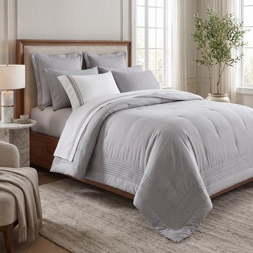 JOGO DE EDREDOM SUMMER COMFORTER LUMEN SULTAN 300 FIOS PRATA SUPER KING