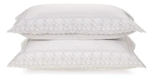 SUPER FRONHA VERONE BORDADO 200 FIOS TRUSSARDI/CARVAL BRANCO/CARVALHO 50X90