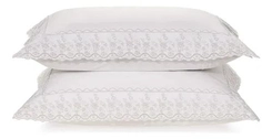 SUPER FRONHA VERONE BORDADO 200 FIOS TRUSSARDI/CARVAL BRANCO/CARVALHO 50X90