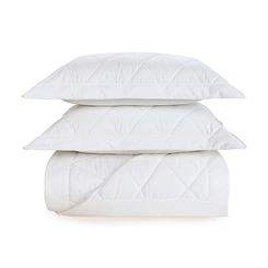 JOGO DE COLCHA MILLE 1000 FIOS TRUSSARDI/QUE BRANCO/BRANCO -