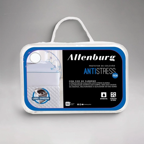 PROTETOR COLCHAO COM ELASTICO IMPERMEAVEL ANTISTRESS ALTENBURG BRANCO CASAL