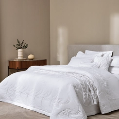 JOGO CAMA FARFALLA BORDADO 200 FIOS TRUSSARDI BRANCO/BRANCO - BRANCO/BRANCO