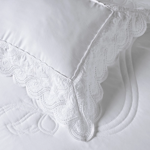 ALMOFADA FARFALLA BORDADO 200 FIOS TRUSSARDI/3 BRANCO/BRANCO -