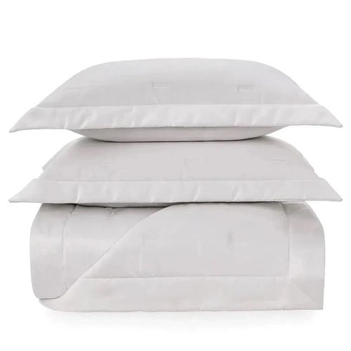 JOGO DE COLCHA CORRICELLA 600 FIOS TRUSSARDI BRANCO/BRANCO -