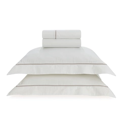 JOGO DE CAMA PORTELLO 300 FIOS TRUSSARDI/170 BRANCO/LEGNO - BRANCO/LEGNO