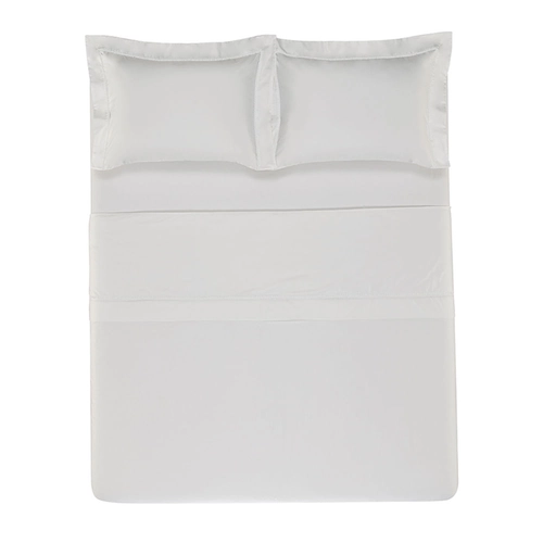 JOGO DE CAMA MILETO 1000 FIOS TRUSSARDI BRANCO / ARDOSIA QUEEN