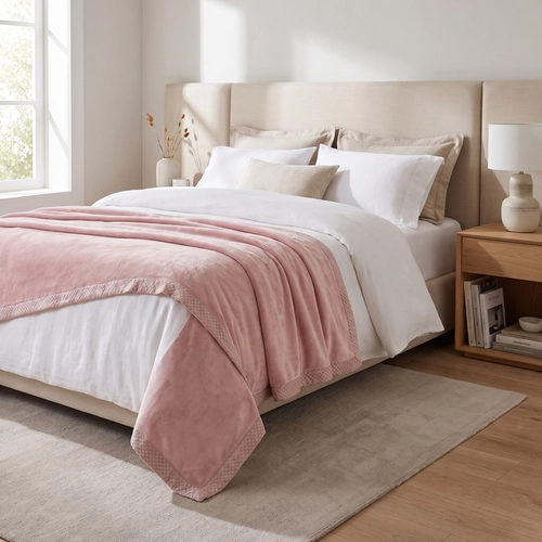 COBERTOR PIEMONTESI TRUSSARDI ROSA PERLA KING