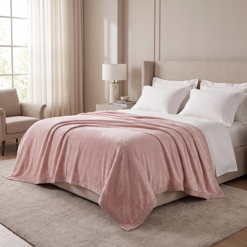 COBERTOR PIEMONTESI TRUSSARDI ROSA PERLA KING