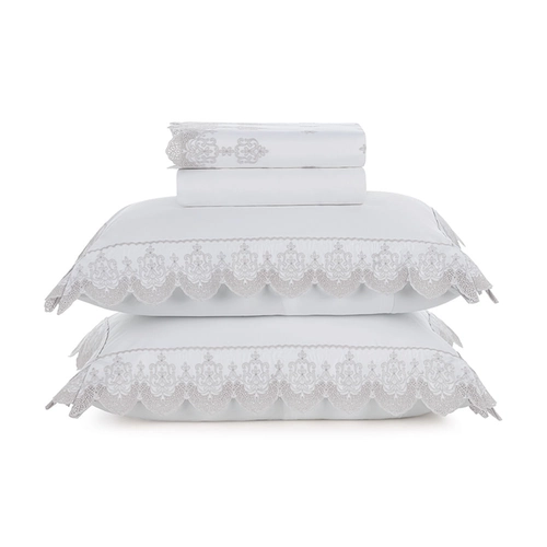 JOGO DE CAMA RICAMI BRANCO QUEEN