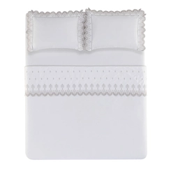 JOGO DE CAMA RICAMI BRANCO QUEEN BRANCO