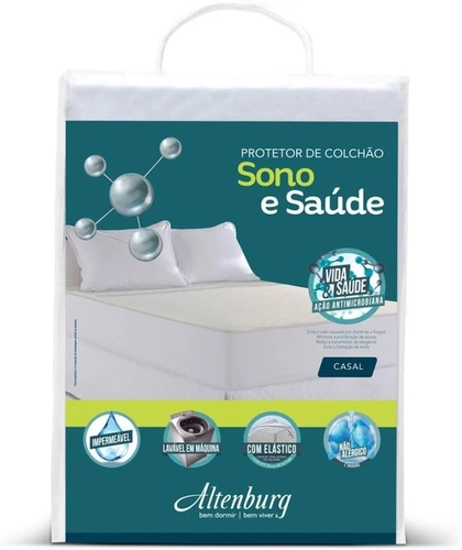 PROTETOR COLCHAO COM ELASTICO IMPERMEAVEL SONO E SAUDE ALTENBURG BRANCO KING