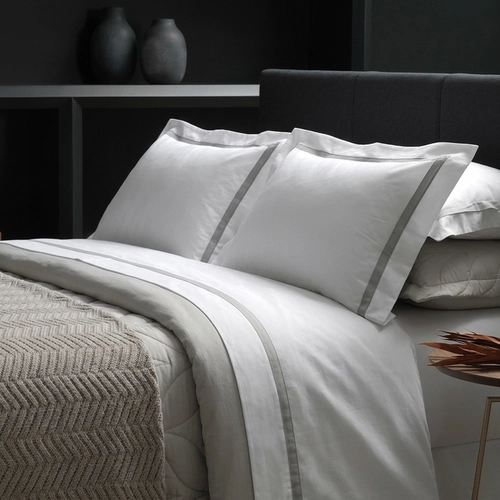 JOGO CAMA VERCELLI TRUSSARDI BRANCO/NOCCIOLA SOLTEIRO BRANCO/NOCCIOLA
