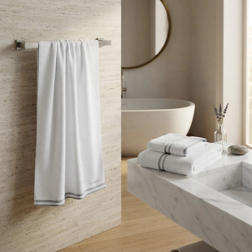 TOALHA BANHO MONTELLO/8 BRANCO/CINZA BANHO