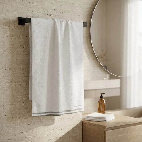 TOALHA BANHO MONTELLO/8 BRANCO/CINZA BANHO BRANCO/CINZA